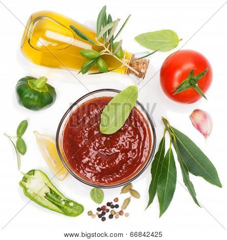 Olive Oil, Vegetables And Spices