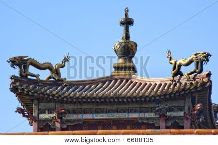 Gugong Forbidden City Palace Dragon Pavilion Beijing Kina