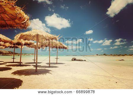 beach on the Elafonisi (Elafonissi) island.Crete,Greece