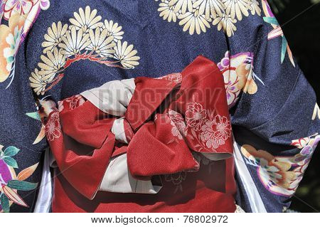 Geisha In Blue Kimono