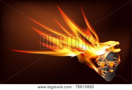 Fire Dragon With Skull