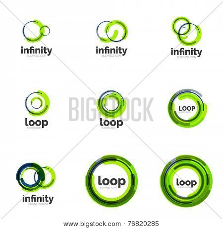 Set of infinity and loop business logos, large collection
