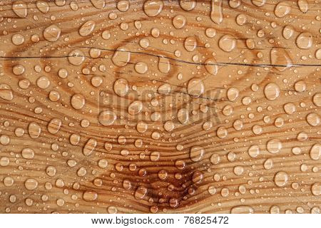 water drop on a wooden background