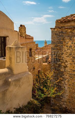traditional view of stone houses and sights