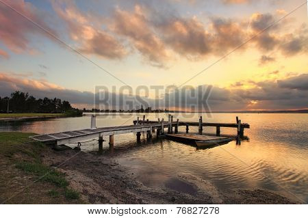 Sunset At Squids Ink Jetty, Belmont On Lake Macquarie.