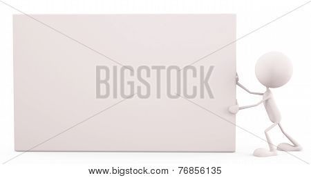 White Character With Signboard