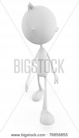 3D white Characters with running pose