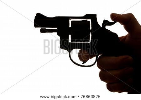 Man Shooting A Handgun