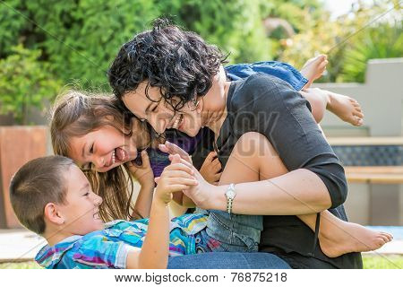 Mother, Son And Daughter