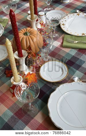 Table set for Thanksgiving