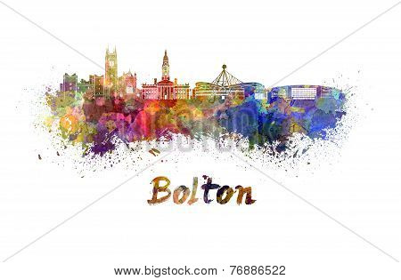 Bolton Skyline In Watercolor