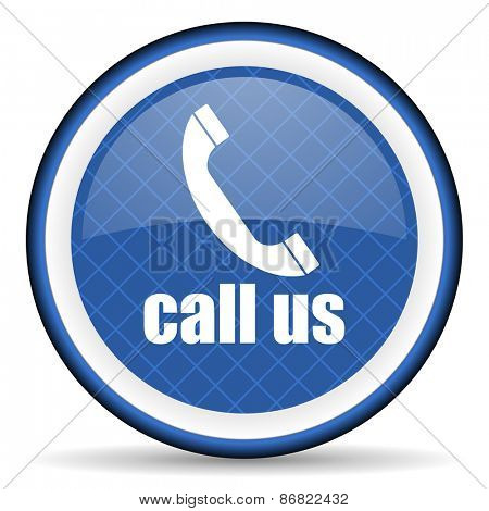 call us blue icon phone sign 