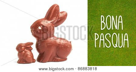 bona pasqua against green background