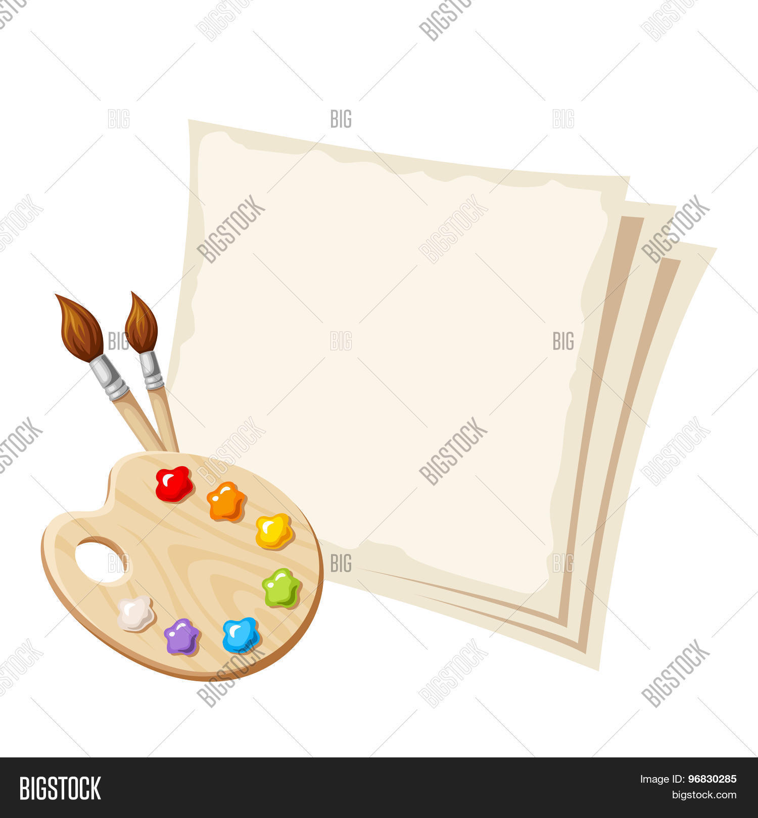 Art Palette Paper Vector &amp; Photo (Free Trial) | Bigstock