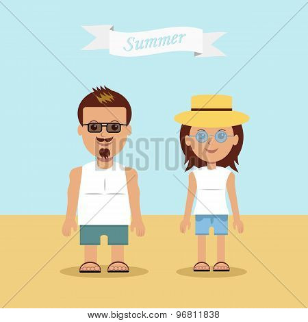 Vector illustration young couple