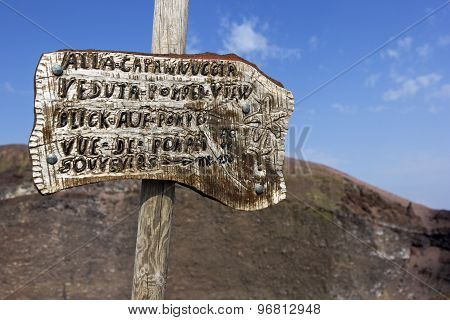 Sign In Vesuvius National Park In Italy