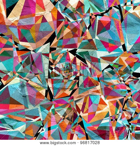 Watercolor Background With Polygons