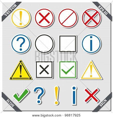 Set Icons Signs, Vector & Photo (Free Trial) | Bigstock
