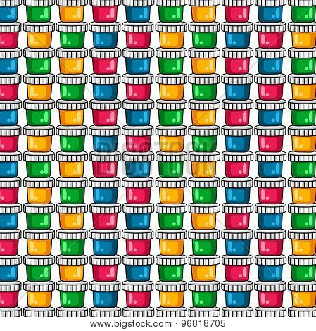 Pattern. Paints for drawing. A set of colored paints on a white background