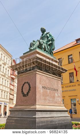 Monument To Czech Poet Josef Jungmann In Prague