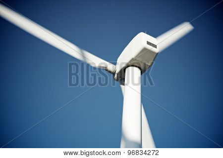 Windmill for electric power production, La Muela, Zaragoza Province, Aragon, Spain.