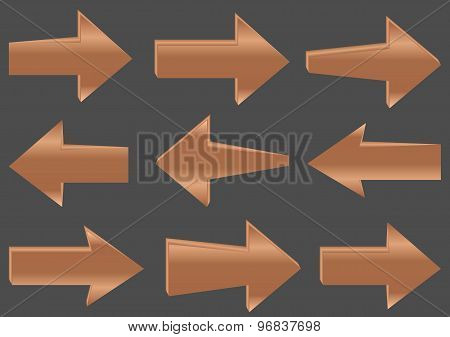 Wooden vector arrows