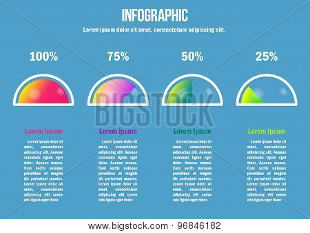 Infographic with color percent diagrams