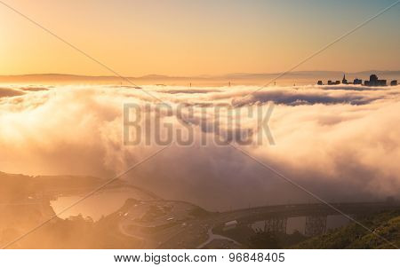 Aerial View Of San Francisco Above The Fog