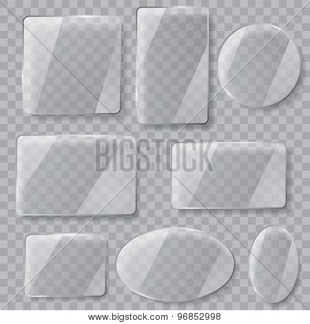 Transparent Glass Plates. Transparency Only In Vector File