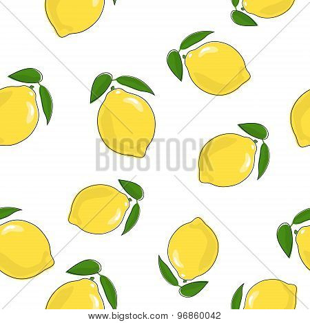 Seamless Pattern Of  Lemon