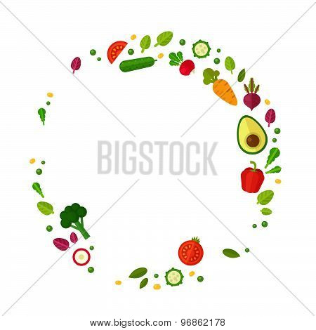 Concept Banners With Flat Vegetable Icons