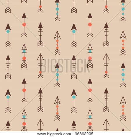 Cute Trible Geometric Seamless Pattern In Cartoon Style