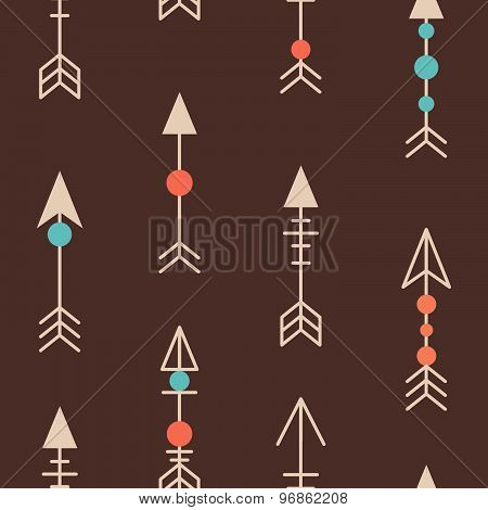 Cute Trible Geometric Seamless Pattern In Cartoon Style