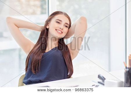 Nice business woman relaxing