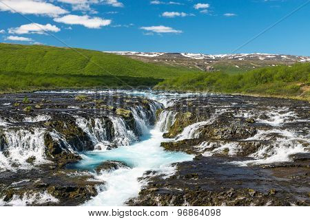 The beautiful Bruarfoss in Iceland