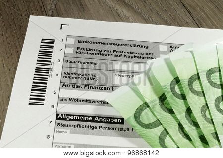 Tax return form