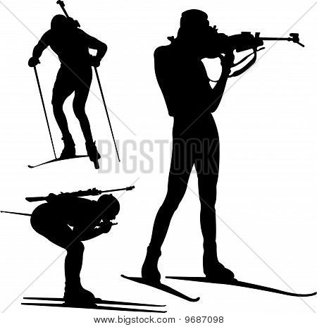 sagoma di biathlon - vettoriale