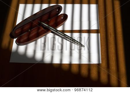 Silver Pen In Case