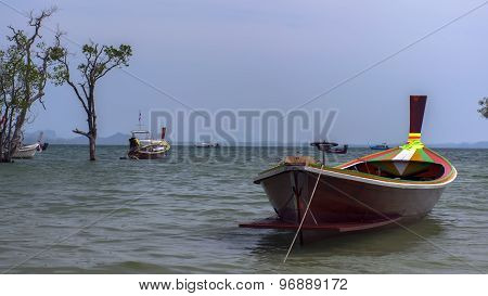 Fisherman Boat in Koh Mook Coast Line.