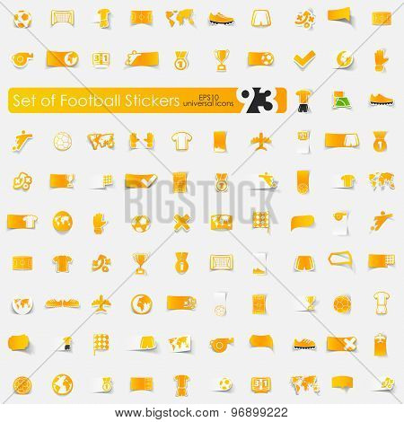 Set of football stickers