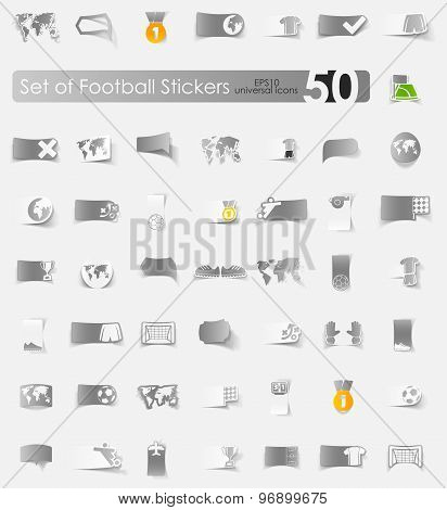 Set of football stickers