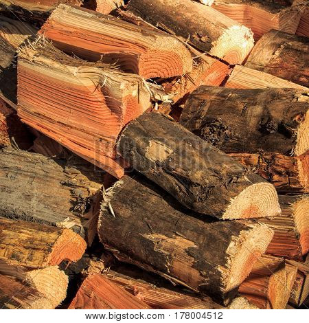 chopped firewood stack  natural firewood - contryside wood objects