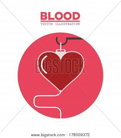 blood heart hanging symbol vector illustration eps 10