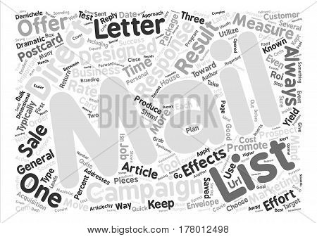 Direct Mail text background word cloud concept