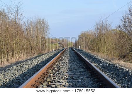 railroad, direction Hungary Croatia. Waiting for the train