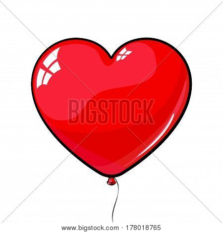 Red Heart Shaped Balloon. Love, March 8, Valentine's Day.