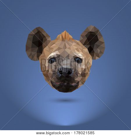 Low-poly predator. The head of a hyena. Suitable for printing on clothing and t-shirts