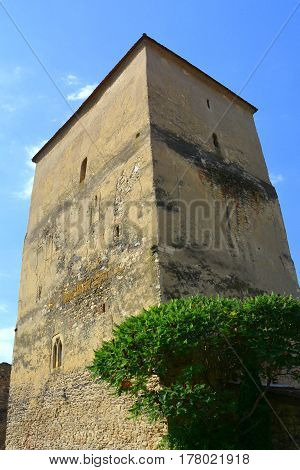 Courtyard Of The Medieval Fortified Saxon Church In Calnic, Transylvania