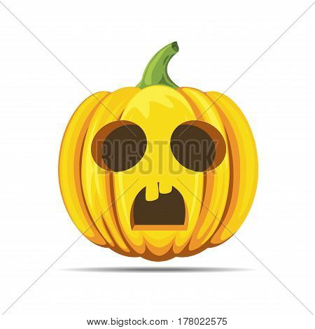 Halloween pumpkin scared vector isolated on white background