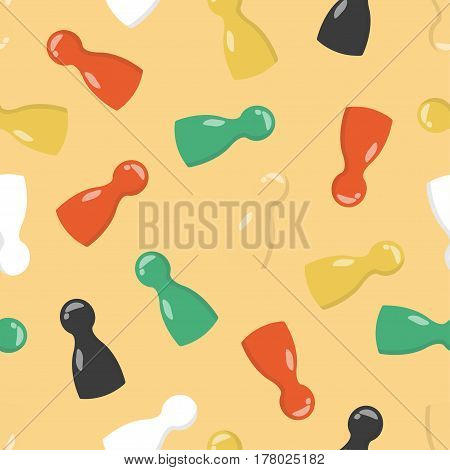 Vector seamless pattern. Bright game pieces. Gaming chips for table games. Stylish and modern design